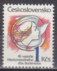 Czechoslovakia MNH 1984 Mi 2794 Sc 2539 Students’ & Dove ** - Picture 1 of 1