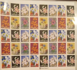 EASTER SEALS 1998 FULL MINT SHEET OF (40) MNH Vintage - Picture 1 of 1