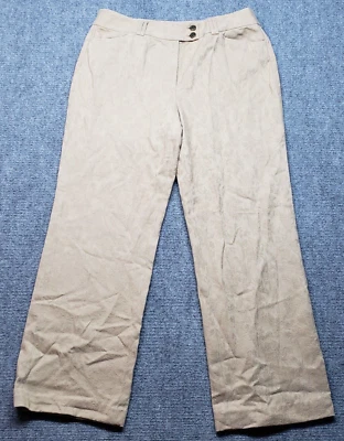 Pantalones al tobillo Peck And Peck para mujer 14 marrón floral pierna recta tiro alto elásticos Foto 1 de 4