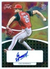 CAL RANDALL "BURS JUST GEMS AUTOGRAPH CARD 1/1" LEAF PERFECT GAME AAC METAL 2022