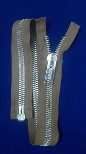 TEN-ZIPPERS/USA Vtg1953 "COATS CLARK(acq)CROWN"/SEPARATING Metal21"/L.BRN.COTTON - Picture 1 of 5