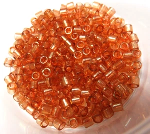 8/0 DELICA ~ APRICOT GOLD LUSTER ~ DBL0121 ~ 10 Grams ~ GLASS SEED BEADS - Picture 1 of 1