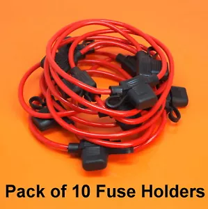 10 x Inline Fuse Holder to Accept 12V 30A Mini Blade Fuses Splash Proof Car Bike - Picture 1 of 4