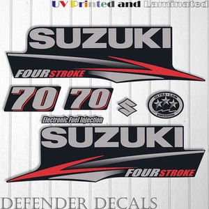 Suzuki 70 hp Four Stroke outboard engine decal sticker set kit reproduction 70HP - Picture 1 of 7