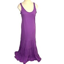 Denim & Supplies Ralph Lauren Maxi Dress Sz XS Purple Tiered Distressed Hem