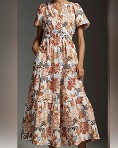 Anthropologie The Somerset Maxi Dress Botanical Fall Size S NWT 🌼🍂 - Picture 1 of 3