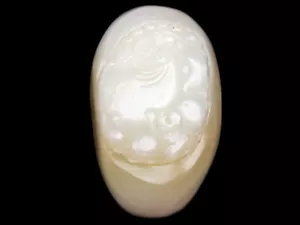 HeTian Jade Hand Carved EXTRA LARGE Pendant 2 Monkeys Treasures Ingot #07011805 - Picture 1 of 7