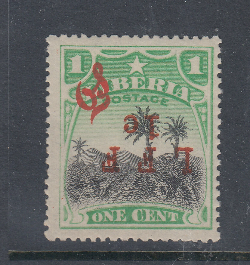 Liberia # M6c MNH Invertido LFF 1 C Variedad 1916 Militar Foto 1 de 1