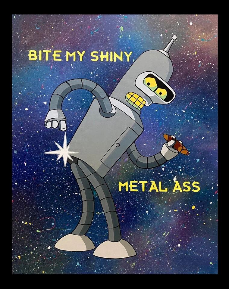 Bite My Shiny Metal Ass Futurama Bender Refrigerator Fridge MAGNET - Image 1 of 1