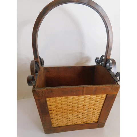 Basket Woven and Metal Wood Country Cottage Vintage Cover