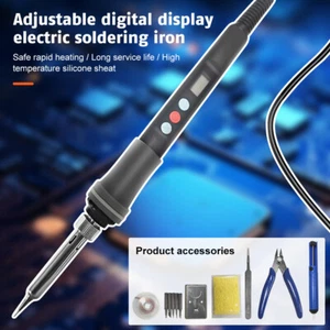 Electric Solder Iron Adjustable Temperature Digital Display Soldering Tool Kit - Picture 1 of 20