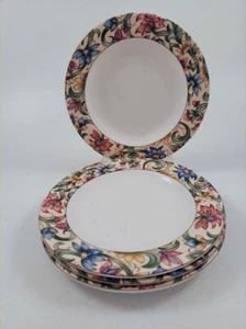 NEW Set of 4 Royal Doulton Everyday JACOBEAN Floral Salad Plates Flowers NWT - Picture 1 of 7