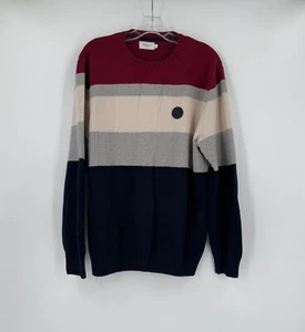 Pepe Jeans Mens Colorblock Knit Crew Neck Long Sleeve Pullover Sweater Sz L - Picture 1 of 7