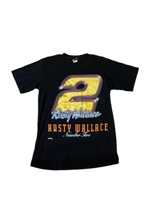 Vintage Nutmeg Medium Rusty Wallace Number Two NASCAR Tee 18.5” PTP 28.5” Length - Image 1 of 4