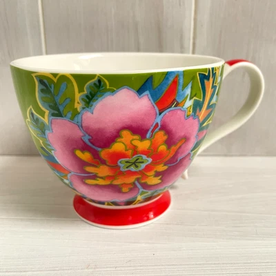 MAXWELL & WILLIAMS HANOI GABBY MALPAS GREEN LARGE FLORAL MUG CUP VGC - Image 1 of 4