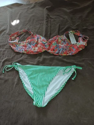  NEU Esprit Bikini- Set Größe Oberteil  85 cup F Hose 42 - Bild 1 von 4