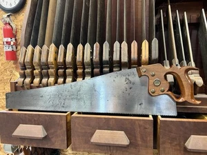 Clean Wicked Sharp c1900 H. Disston & Sons D-8 26" 9PPI X-cut Saw Hand Filed - Picture 1 of 22
