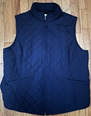 Nuevo Chaleco acolchado para mujer Van Heusen forrado de lana talla XL azul marino nuevo con etiquetas Foto 1 de 4