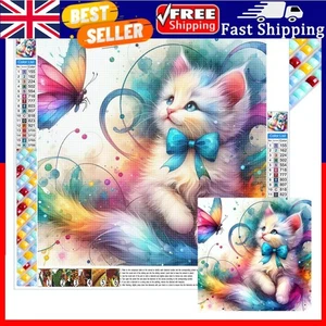 5D DIY Full Square Drill Diamond Painting Cat Kit Home Decor Art 40x40cm . - Picture 1 of 6