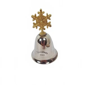Silverplate Gorham 1994 Christmas BELL Gold Toned Snowflake No Box  - Bild 1 von 5