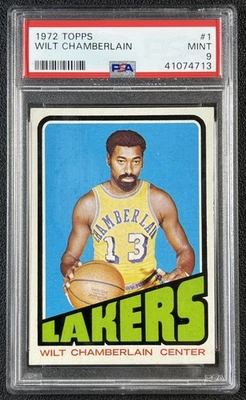 WILT CHAMBERLAIN PSA 9 1972-73 TOPPS BASKETBALL #1 MINT LAKERS - image 1 of 2
