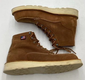 Danner Men's 6" Leather Bull Run Lux Moc Steel Safety Toe Boots Brown Size 8.5 D - Picture 1 of 5