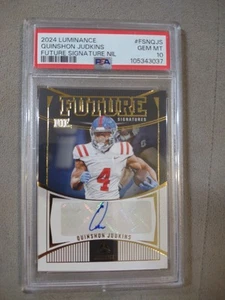 2024 PANINI ROOKIE Quinshon JUDKINS FUTURE AUTO PSA 10 GEM MINT CHEAPEST ON EBAY - Picture 1 of 9