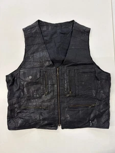 Vintage leather waistcoat 50" chest (3541) - Picture 1 of 3