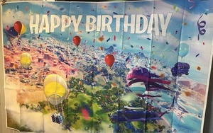 Fortnite Battle Royale Hanging Banner~5ftx3ft~Happy Birthday~vibrant Colors - Picture 1 of 7