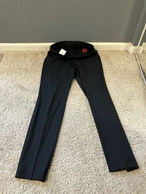 Мужские черные шерстяные однотонные современные брюки Hugo Boss размер 30R... - Изображение 1 из 3