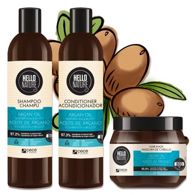 Haarpflege Haarkur Haar Shampoo Conditioner Set Haarmaske mit Arganöl Bio Vegan - Bild 1 von 4