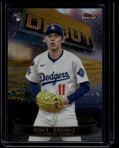 2025 Topps Finest Baseball Roki Sasaki #D-28 Rookie Debut Gold Refractor /50 - Picture 1 of 2