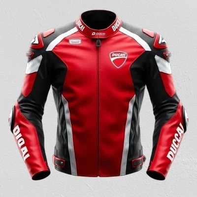 Ducati 2025 Men Motorbike Leather Jacket Motorcycle Bikers Racing Sports Jackets - Image 1 of 4