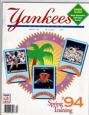 New York Yankees March 29 1994 Magazine Spring Training Guide & Roster Sheet - Image 1 of 3