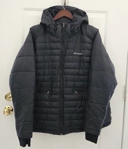 Columbia Hooded Puffer Jacket Insulated Winter Coat Black Women's Plus Size 3X - Picture 1 of 8