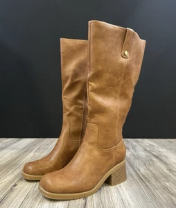 Dr. Scholl’s Joplin Knee High Boots Dark Honey Brown 8.5 Wide Calf - NEW - Picture 1 of 12