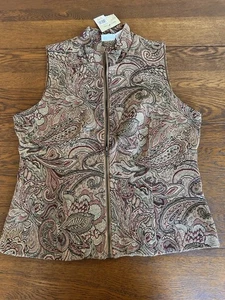 Vintage white stag Paisley tapestry vest size large (12/14) W/ TAGS - Picture 1 of 5