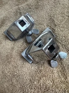 Pair of Vintage 70s Ludwig Bass Drum Spur Mount Brackets for 3/8” Curved Spurs - Picture 1 of 8
