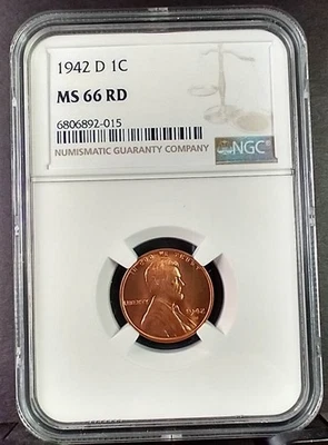 1942-D Lincoln Cent, NGC MS-66RRD (A336) - Image 1 of 2
