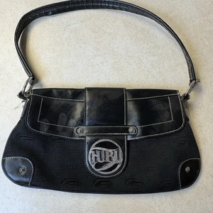 Vintage Damen Y2K Fubu Tasche The Collection schwarz Logo Medaillon wie abgebildet - Bild 1 von 14