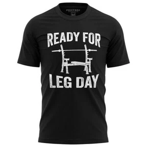 Gym Shirt für Herren Ready For Leg Day Gym Shirts Fitness Tshirt Lustig Workout - Bild 1 von 16