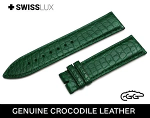 Crocodile Alligator Leather For BAUME ET MERCIER Watch Green Strap Band Buckle - Picture 1 of 11