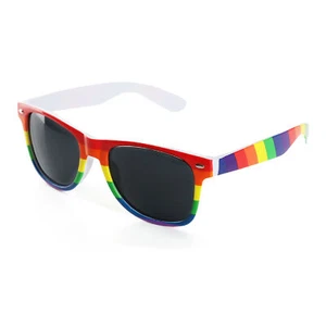 GAFAS ARCO IRIS PRIDE CON LENTE OSCURA GAY FESTIVAL CARNAVAL ACCESORIO DE VESTIDO ELEGANTE - Imagen 1 de 7
