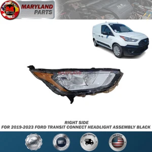 For 2019-2023 Ford Transit Connect Right Headlight Assembly Black Passenger Side - Picture 1 of 6