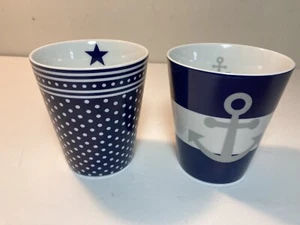 2 Krasilnikoff Happy Mugs Anker Stern Porzellan 5"" Wasserstrand - Bild 1 von 10