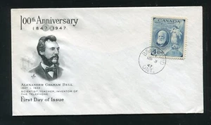 Canada 274 Alexander Graham Bell First Day Cover FDC 1947 - Picture 1 of 4