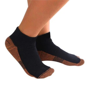 Pairs Copper Ankle Compression Socks Brace Suppor Plantar Fasciitist Men Women - Picture 1 of 16