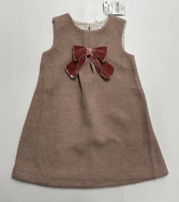 Next Vestido sin mangas acrílico rosa polvoriento niña talla 1 1/2 -2 años con lazo Foto 1 de 4