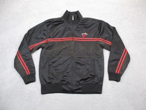 Miami Heat Jacket Mens Large Black NBA Basketball UNK Blue Label Practice Track Cover
