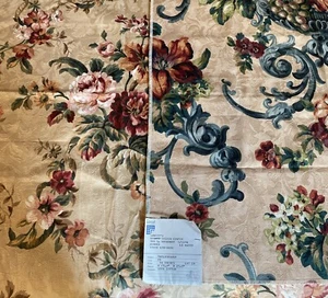 Vintage Cotton Upholstery Fabric Floral Samples 2 Pcs B2 - Picture 1 of 11